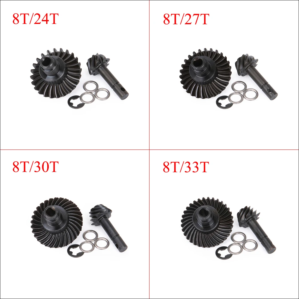 Rc Hobby Grade Crawler - Metal 8T/24T/27T/30T/33T Bevel Gear Set Overdrive