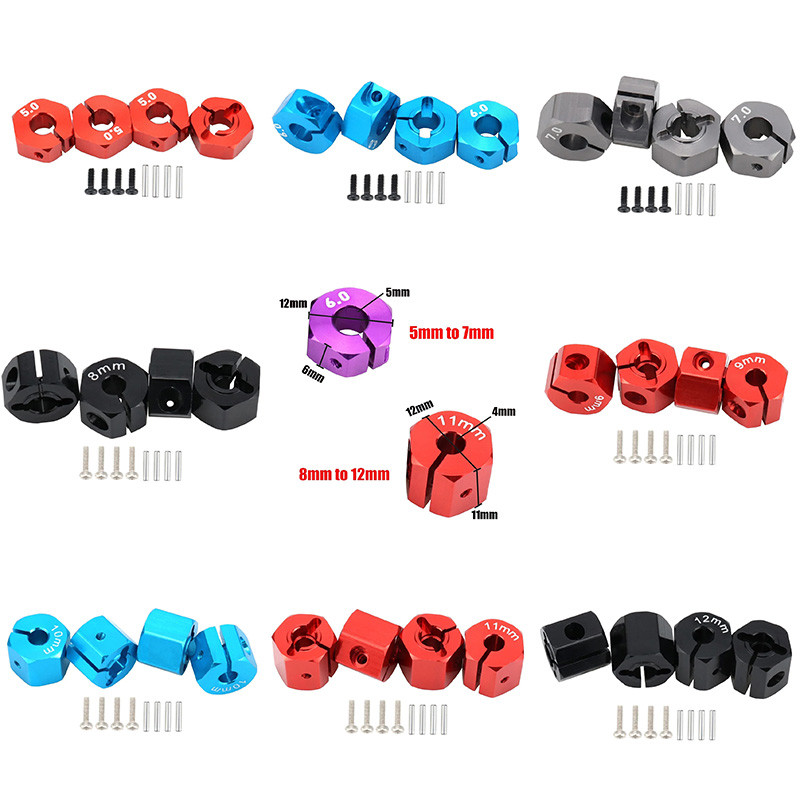Rc Hobby Track - Aluminum 5/6/7/8/9/10/11/12mm Adapter Hex 12mm Drive