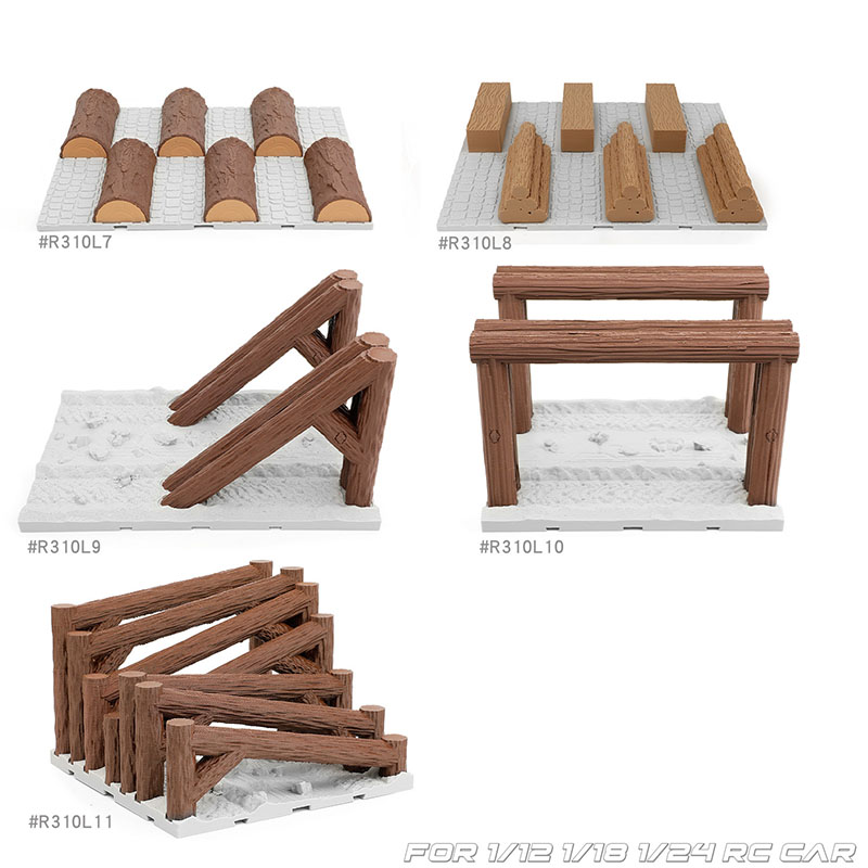 Simulated Wooden Pile Roadbloc - Rc Hobby Track ulasan dan harga