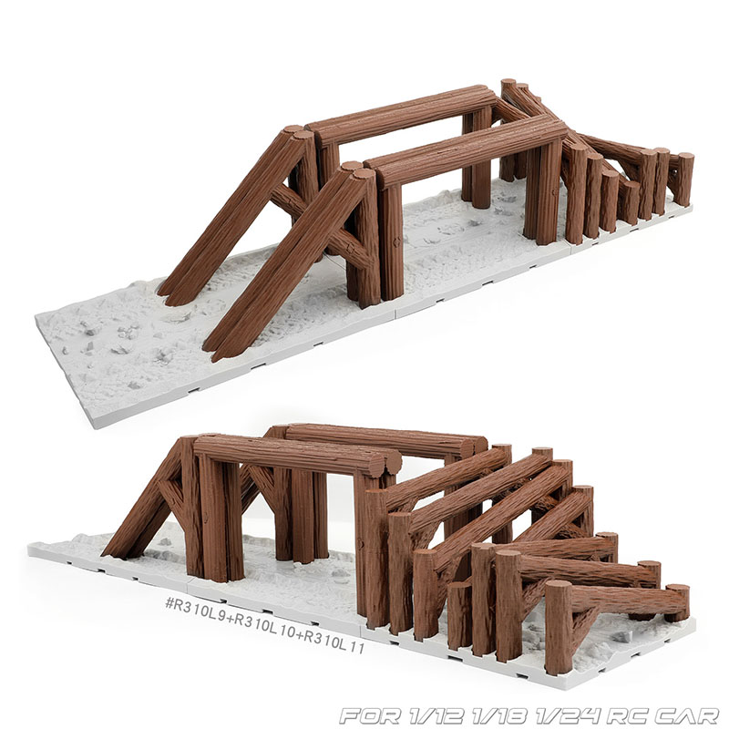 Simulated Wooden Pile Roadbloc - Rc Hobby Track ulasan dan harga
