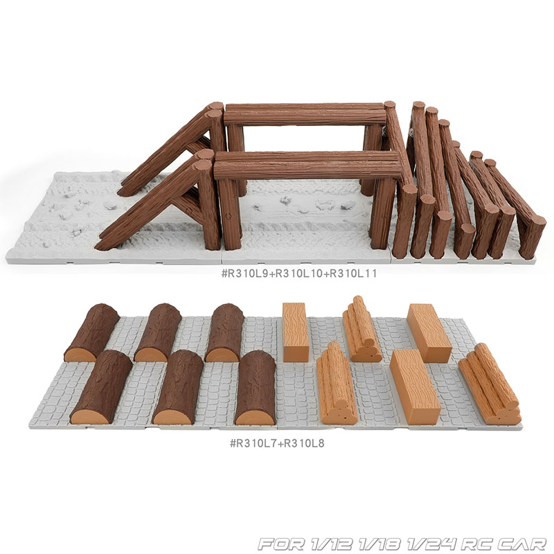 Simulated Wooden Pile Roadbloc - Rc Hobby Track ulasan dan harga