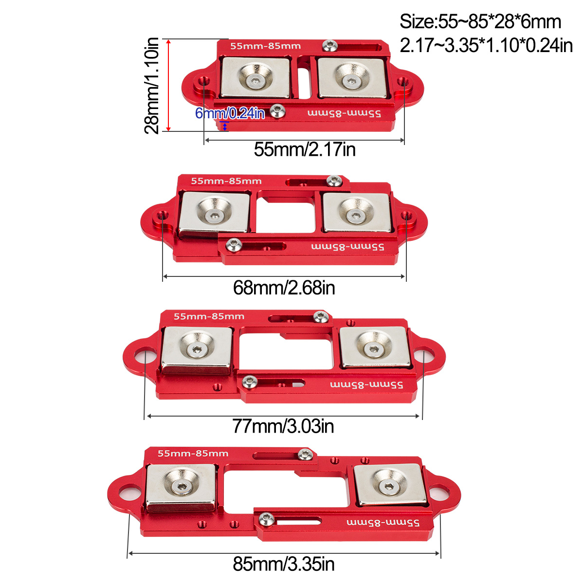 4PCS 55-85mm Adjustable Magnet - Body Shell Rc ulasan dan harga