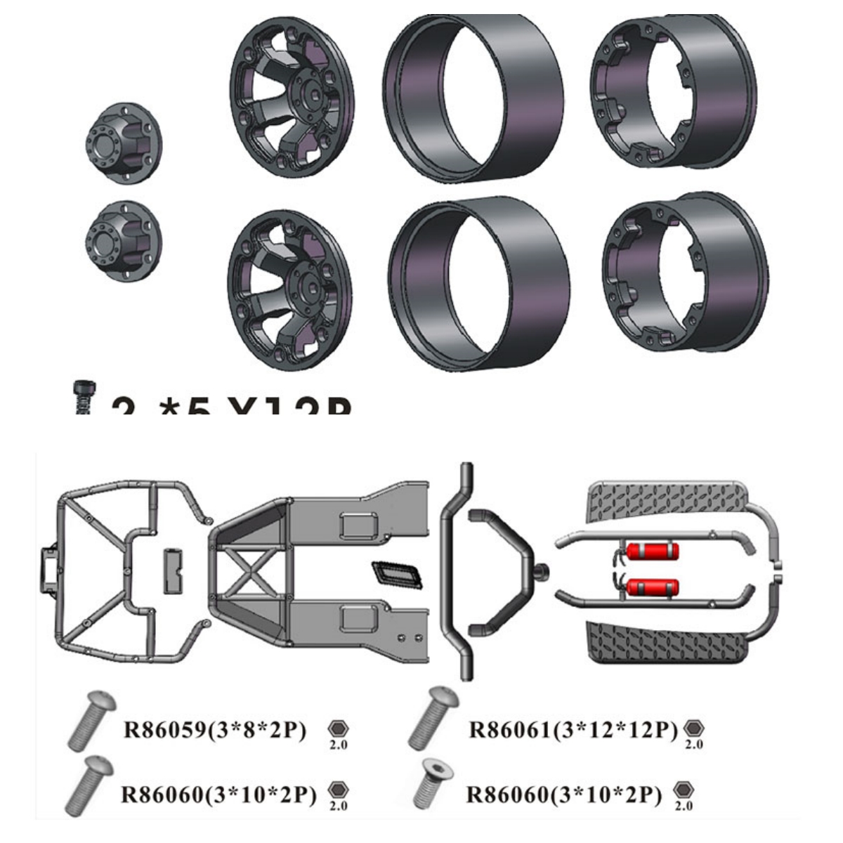 RGT Spare Parts R86328 R86324  - Rc Hobby Grade Crawler ulasan dan harga